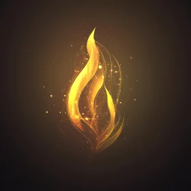 Illuminated Golden Flame Artwork