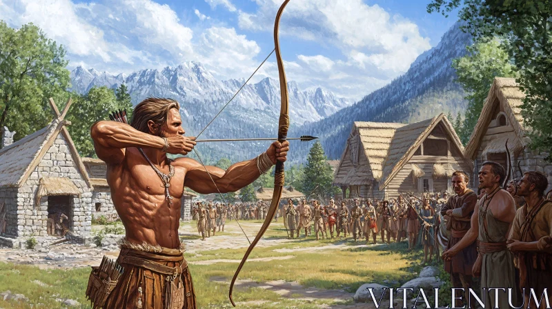 AI ART Ancient Archer Preparing to Shoot