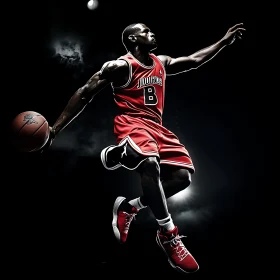 Athlete Mid-Jump