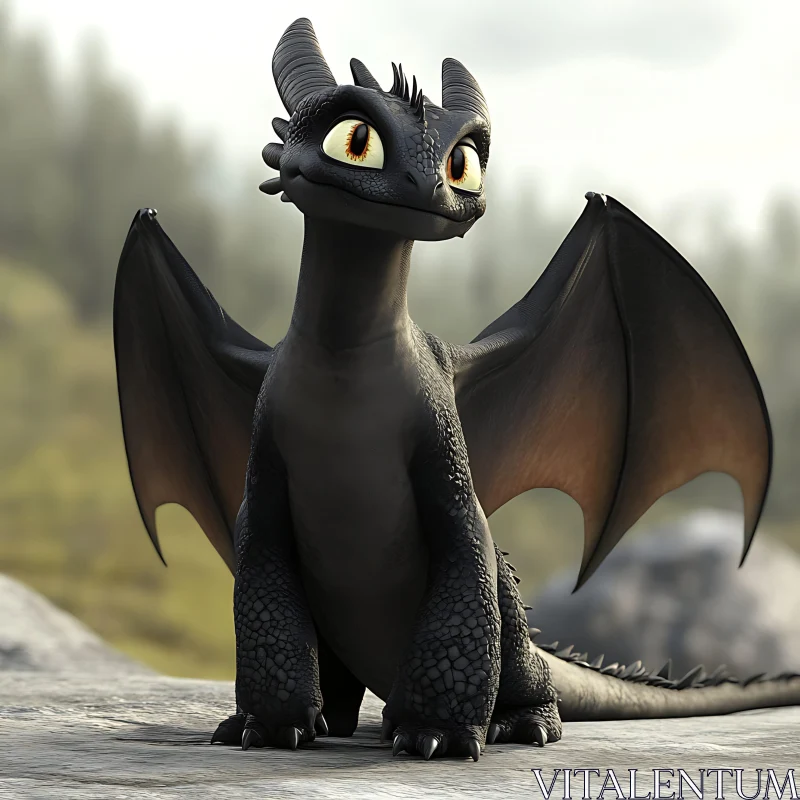 AI ART Friendly Dragon Animated Still