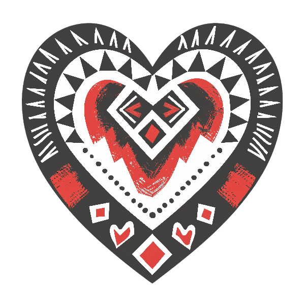 Abstract Tribal Heart Design POD Design