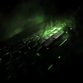 Illuminated Keyboard with Green Light