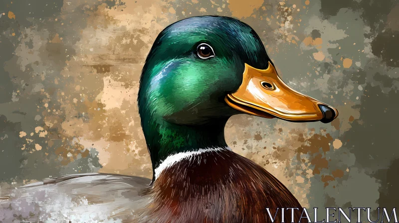 Duck with Iridescent Feathers AI Image