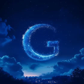 Glowing G in Night Sky