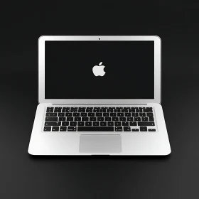 Sleek Silver Laptop with Black Display
