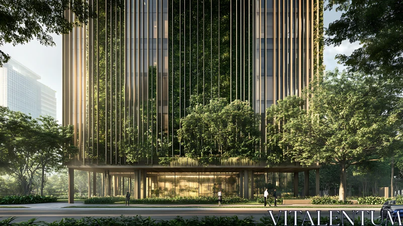 Urban Architecture Embracing Nature AI Image