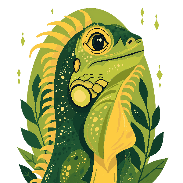 Artistic Iguana Illustration for T-Shirt POD Design