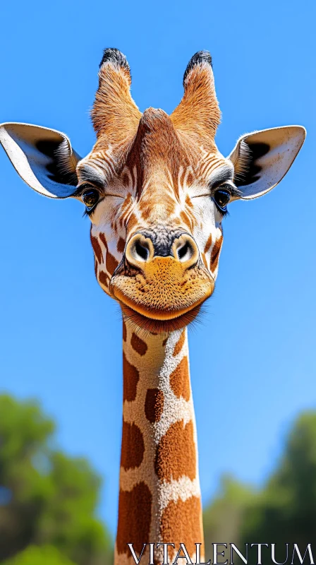 Giraffe Against Sky AI Image