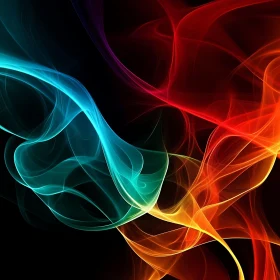 Colorful Smoke Swirls Abstract Art