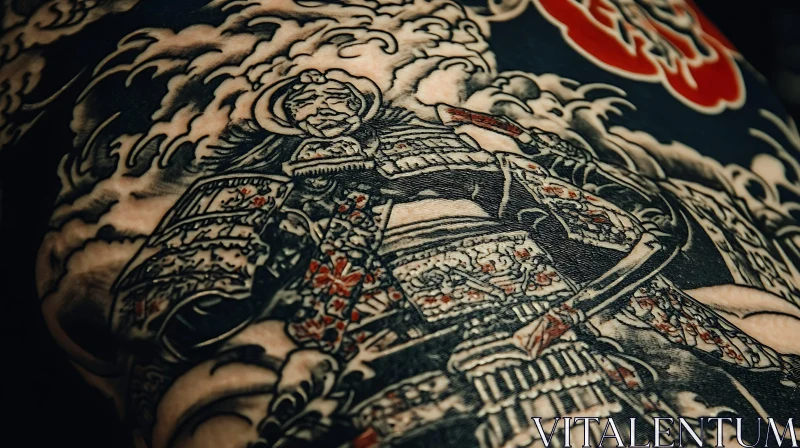 AI ART Detailed Samurai Armor Ink