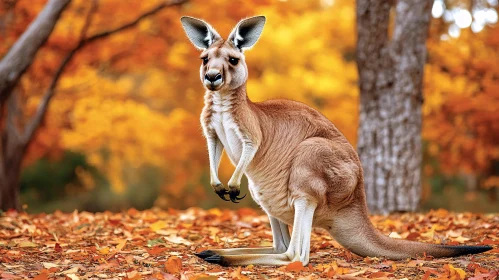 Autumn Kangaroo Portrait