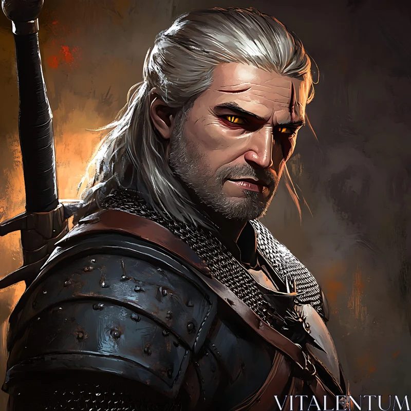 Geralt of Rivia - Witcher Portrait AI Image