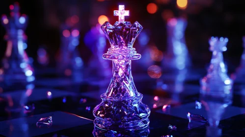 Illuminated Crystal Chess Piece