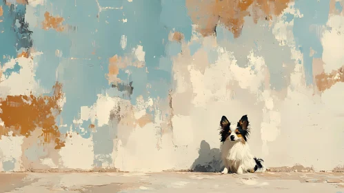 Dog in Abstract Setting