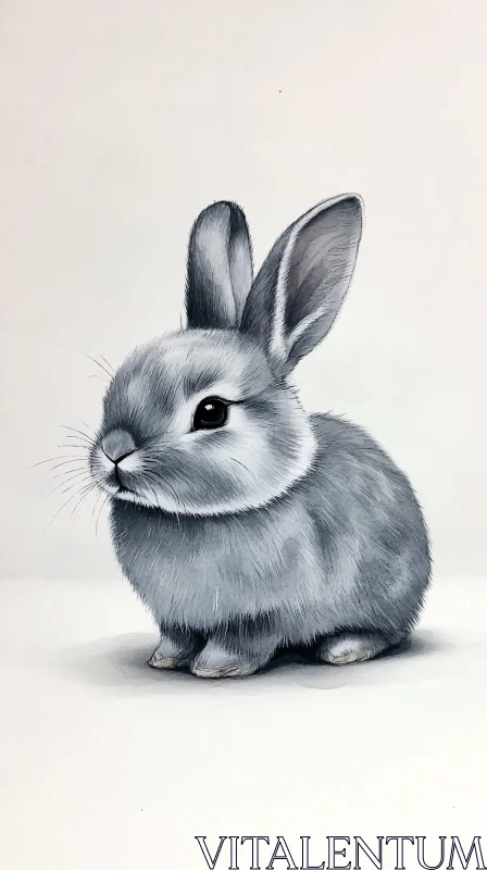 Charming Fluffy Bunny Art AI Image