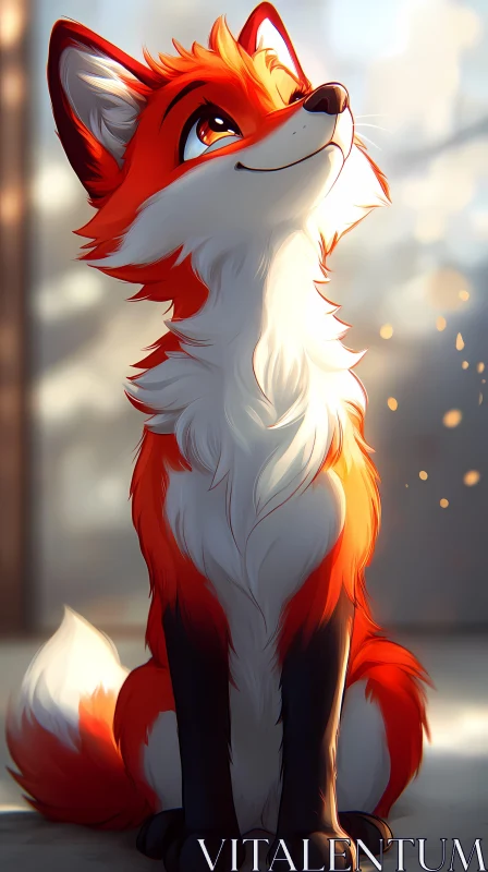 Curious Fox in Nature Artwork AI Image