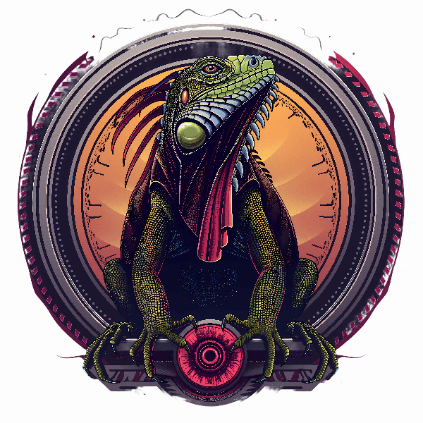 POD Design Intricate Iguana Design T-shirt