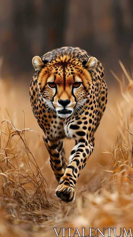 Cheetah on the Hunt AI Image