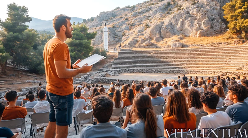 AI ART Outdoor Presentation with Audience