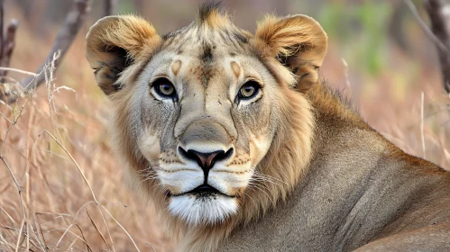 Lion Face Close-Up