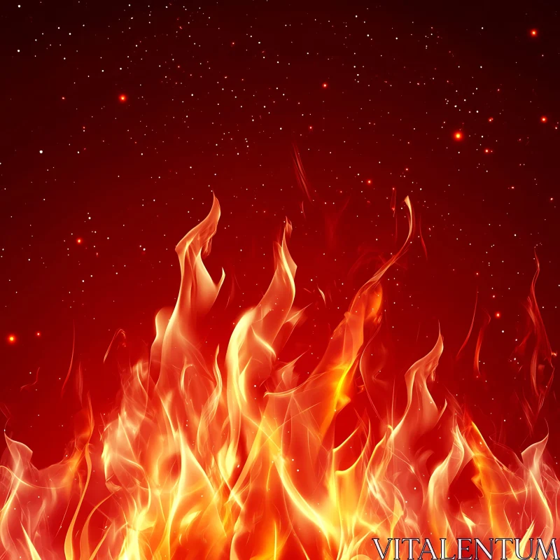 Intense Flames and Embers AI Image