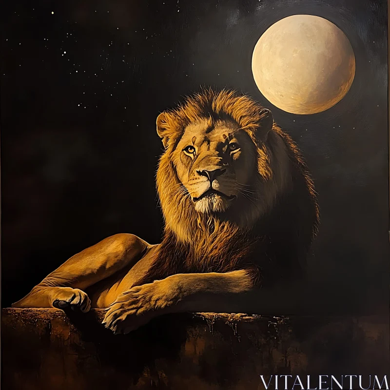 AI ART Lunar Lion