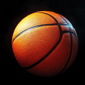 Orange Basketball on Black