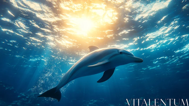 Elegant Dolphin in Ocean AI Image