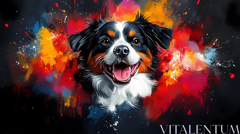 Colorful Abstract Dog Art AI Image