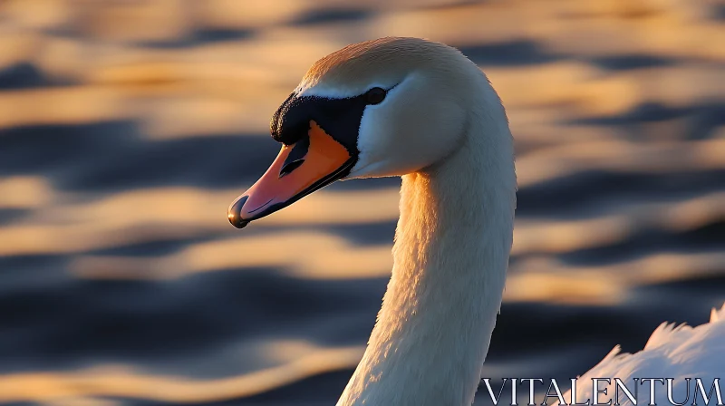 Elegant Swan in Tranquil Waters AI Image