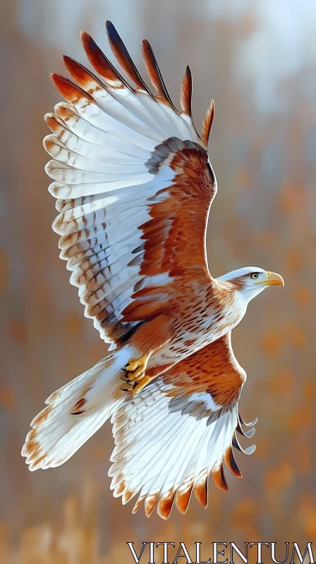 Soaring Eagle with Outstretched Wings AI Image