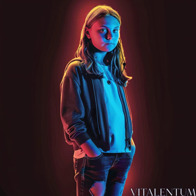 AI ART Greta Thunberg in Vibrant Lighting