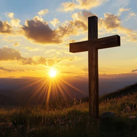 Cross Silhouette at Sunset