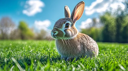 Cute Bunny in Grass