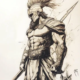 Monochrome Hero Illustration