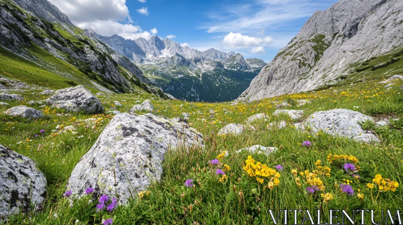 AI ART Mountain Meadows in Bloom