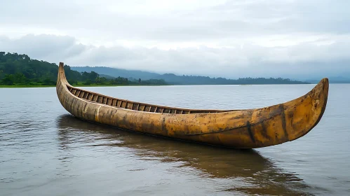 Wooden Boat on Calm Waters