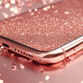 Glamorous Rose Gold Glitter Phone Design