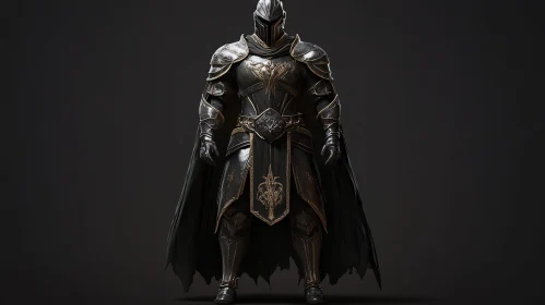 Armored Knight with Golden Embellishments