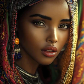 Ethnic Woman Portrait with Jewelry