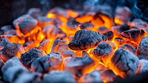 Radiant Glowing Charcoal Embers