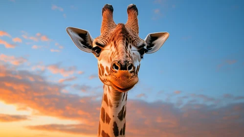 Giraffe in Sunset Glow