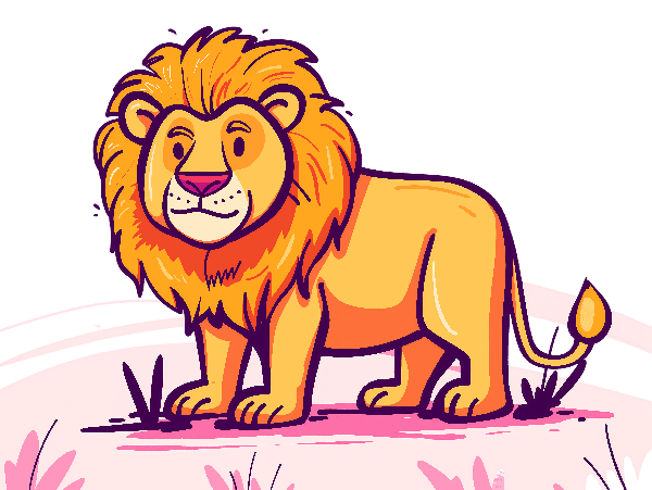 Cute Cartoon Lion T-Shirt Design