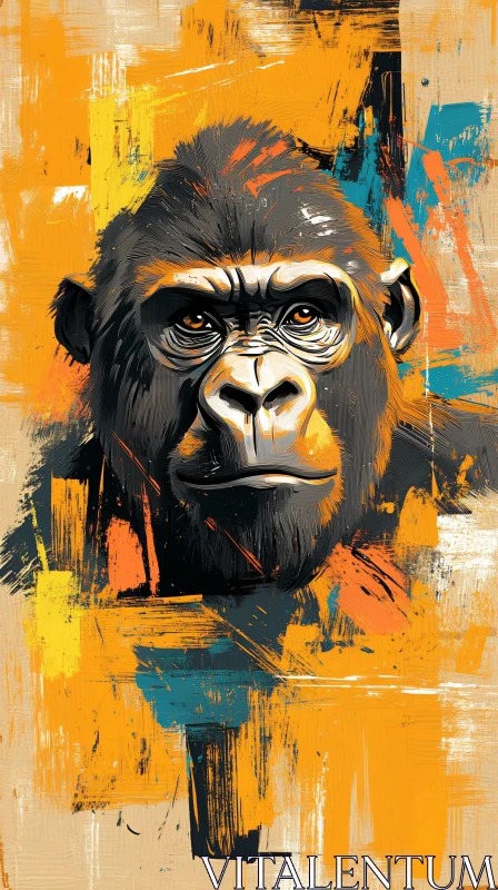 Colorful Gorilla Abstract AI Image