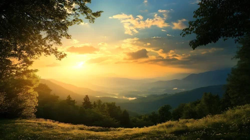 Scenic Mountain View at Sunset