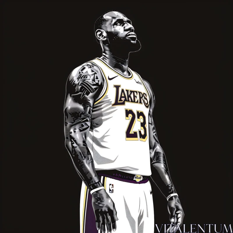 AI ART LeBron James Lakers Portrait