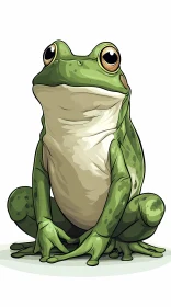 Illustrative Frog Art in Green Tones