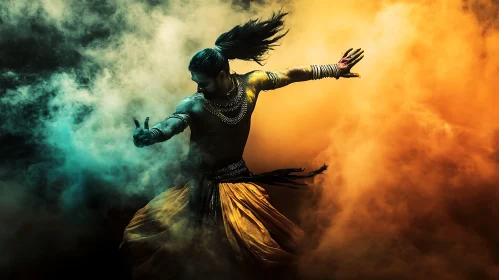 Mystic Dancer in a Cloud of Color