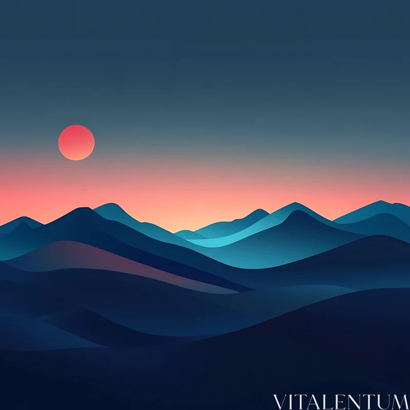 Blue Mountains at Sunset Scenery