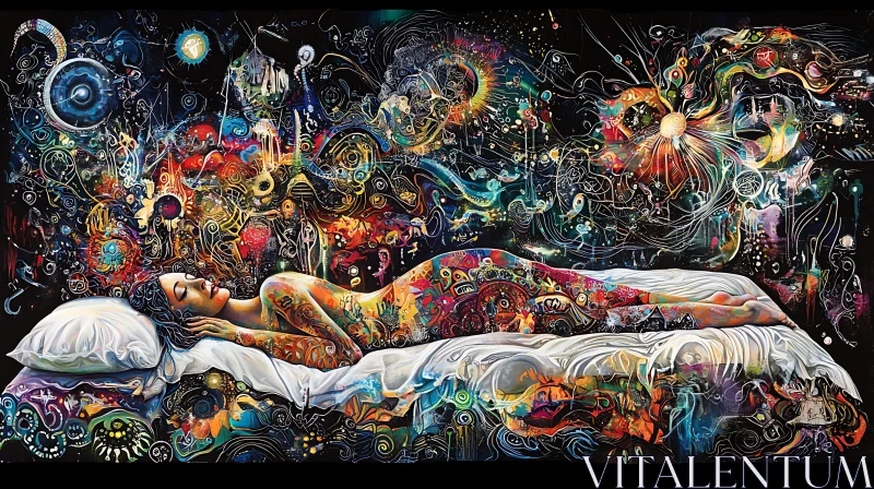 Woman's Dream: Abstract Cosmic Journey